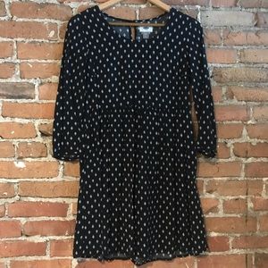 black and white patterned dress